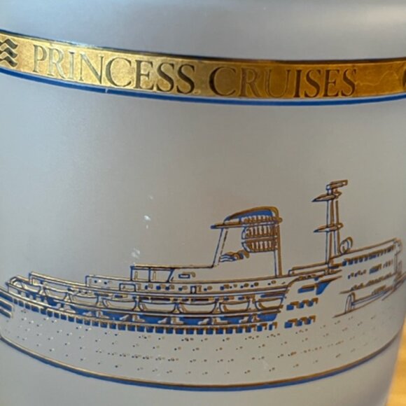 Vtg Royal Caribbean Star Princess Cruises frosted glass mug - Picture 4 of 5